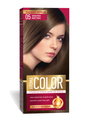 БОЯ ЗА КОСА AROMA COLOR № 05 ЗЛАТЕН КЕСТЕН
