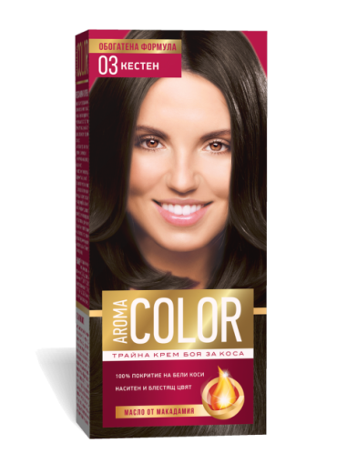 БОЯ ЗА КОСА AROMA COLOR № 03 КЕСТЕН 