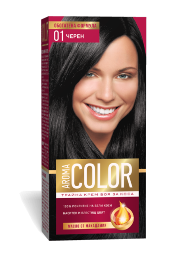 БОЯ ЗА КОСА AROMA COLOR № 01 ЧЕРЕН