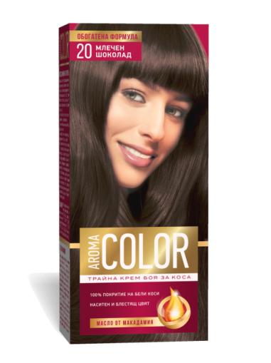 БОЯ ЗА КОСА AROMA COLOR № 20 МЛЕЧЕН ШОКОЛАД