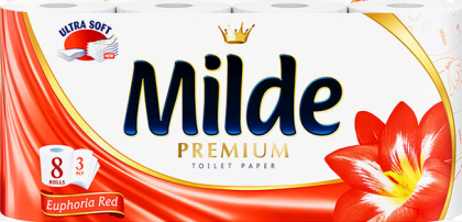 Milde Premium Toilet Paper Тоалетна хартия 8бр Euphoria Red