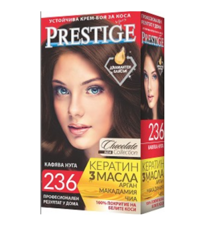 Vip's Prestige Устойчива крем-боя за коса №236 Кафява нуга