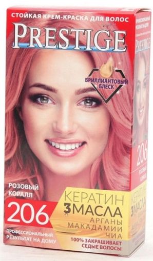 Vip's Prestige Устойчива крем-боя за коса №206 Розов корал