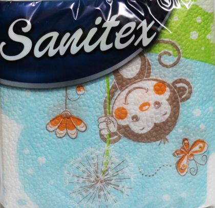 САЛФЕТКИ Sanitex САНИТЕКС Чиборашка  33/33 см 60 бр