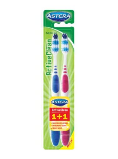 ASTERA ACTIVE CLEAN MEDIUM ЧЕТКА ЗА ЗЪБИ КОМПЛЕКТ 2 бр