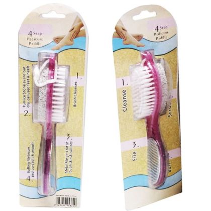 Pedicure Paddle Четка ренде+пемза+камъче+четка