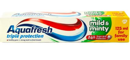 AQUAFRESH TRIPLE PROTECTION MILD & MINTY ПАСТА ЗА ЗЪБИ 125ml