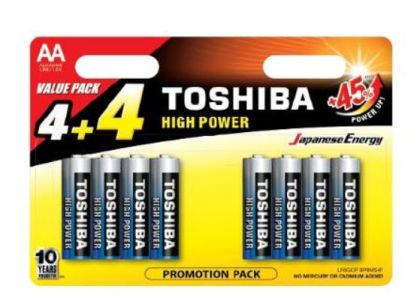 TOSHIBA БАТЕРИИ ALPHA POWER LR06 СТЕК 4бр+4бр