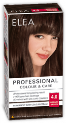 Elea Proffesional Colour&Care Боя за коса- № 4/0 Средно кафяв