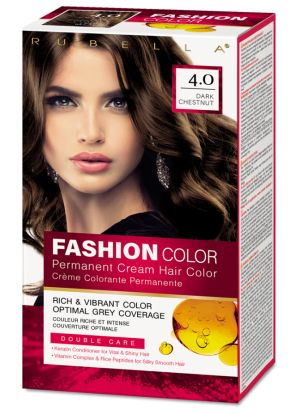БОЯ ЗА КОСА Rubella Fashion Decolor 4,0 Dark Chetnut  РУБЕЛА Тъмен кестен