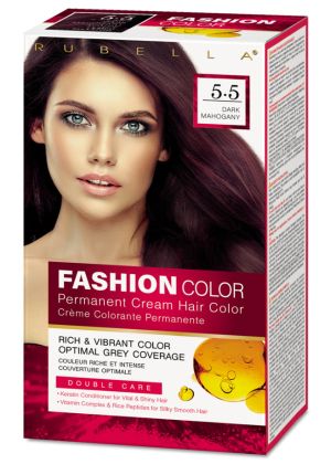 БОЯ ЗА КОСА Rubella Fashion Decolor 5.5 Dark Mahogany  РУБЕЛА Тъмен махагон