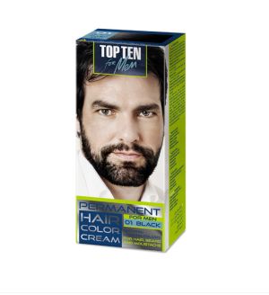 TOP TEN FOR MEN БОЯ ЗА КОСА,БРАДА И МУСТАЦИ  0.1 ЧЕРНО