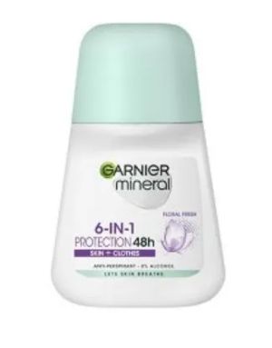 Garnier Mineral Protection 6 In 1 Skin + Clothes 48h Floral Fresh Рол-он за жени 50 мл