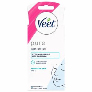 Veet  Expert Easy-Gel Wax Strips Ленти със студен восък за лице и чувствителна кожа 20бр